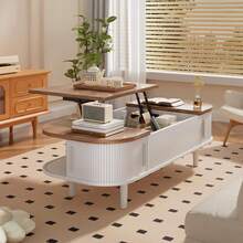 Tables d'appoint - Noyer clair + Blanc - Voir 8