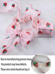 Pita Chiffon Motif Stroberi 1 Yard dengan Tepi Bergelombang, Pita Chiffon Stroberi Transparan Grosir, Pita Motif Buah Lembut yang Lucu Cocok untuk Membuat Aksesori Rambut, Pembungkus Kado, Dekorasi Pernikahan, Kerajinan DIY, dan Kue - Berbagai gaya - View 11