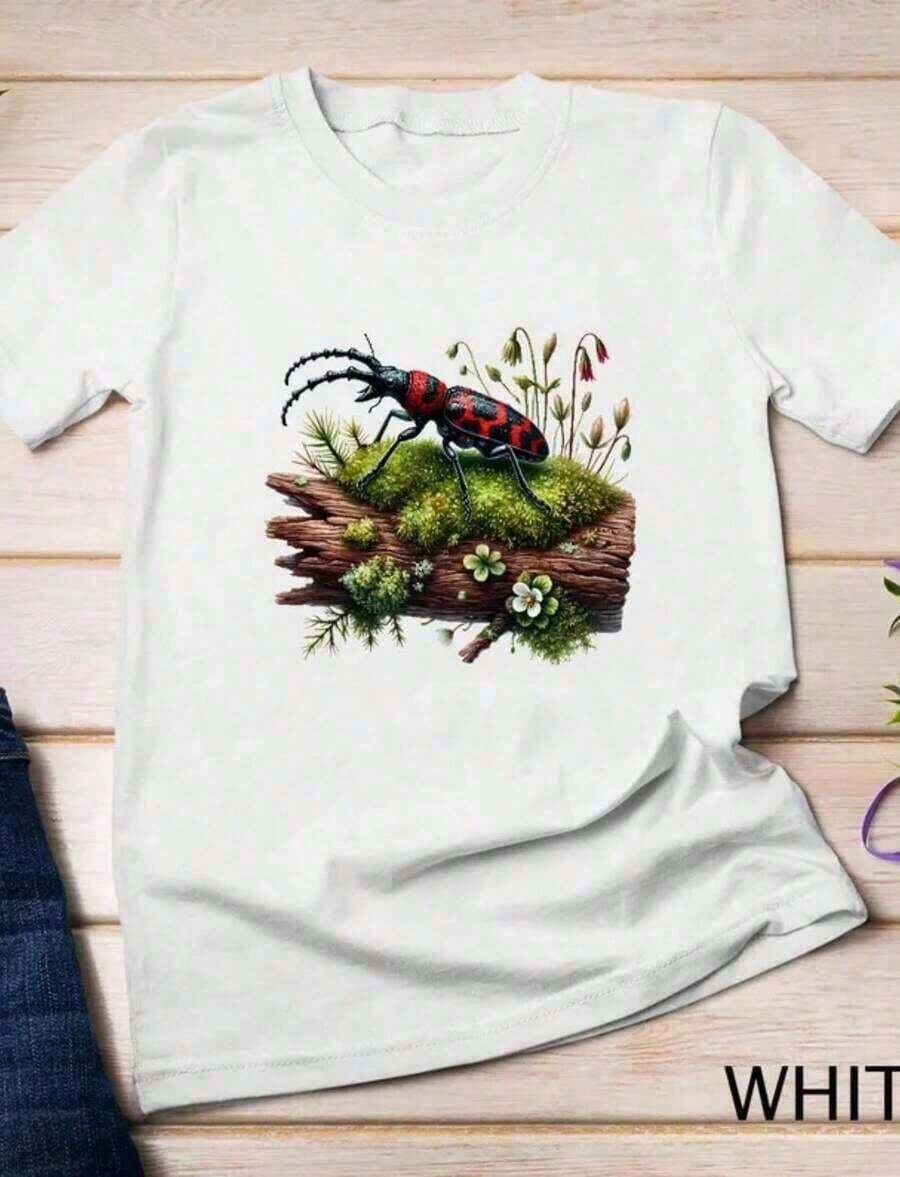 'Summer Vibes' Print T-Shirt, Size S, Cute T-Shirt, Party T-Shirt, Beach T-Shirt, Summer T-Shirt - 學員藍 - 查看 1