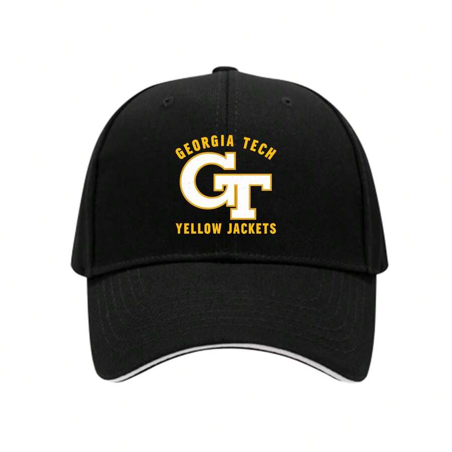 Georgia Tech Yellow Jackets Sandwich Baseball Cap Adjustable Strap Classic Curved Brim Breathable Fabric One Size Fits Most Casual Sun Protection Hat For Men Women College Fans Game Day Tailgat - A - 查看 1
