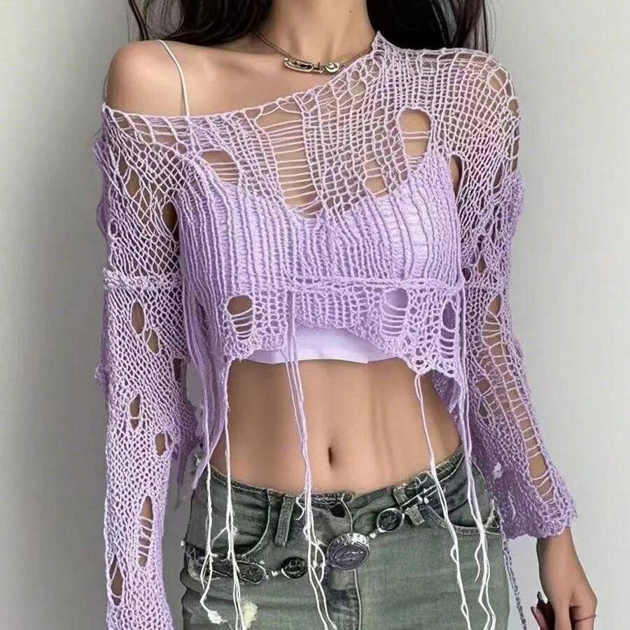 Plus Size Sweaters - Purple - View 1