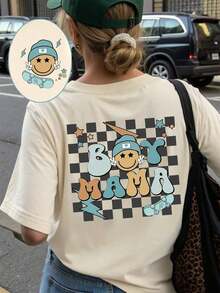 Women's Short Sleeve Basic T-Shirt Casual Creative Capybara Graphic Print Elegant T-Shirt - 杏色 - 查看 9