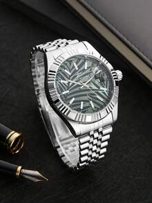 RICECGO Men's Business Calendar Watch, Unique Dial And Exotic Design, Perfect Gift For Daily Commute, Men's Fashion Accessory - Silver - View 13