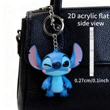 Acrylic Keychain, Cute Stitch Winking Heart Design, Combines Practicality, Beauty And Novelty; Can Be Used As A Key Ring, Holiday Gift Pendant, Car Keychain, Or Decorative Pendant For Backpacks And Wallets; This Cute Accessory Is Perfect For Matching Bags, Car Keys And Backpacks - A Perfect Valentine's Day, Birthday Or Christmas Gift For Women. Features A 2D Flat Design, Also An Ideal Christmas, Dragon Boat Festival Gift And Home Decor Item. - Multicolor - View 6