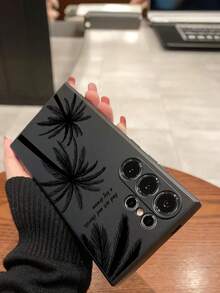 غطاء هاتف من مادة TPU الناعمة والواقية، تصميم حرف وشجرة النخيل بسيط، متوافق مع هواوي هونر، سلسلة جالاكسي A/S، 6A/7A/8A، 12T/13T/14T [الإصدار الدولي] - الأسود - مشاهدة 7