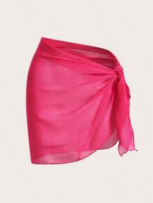 Swim Basics Cubre todo de unicolor y minimalista para mujer - Rosa Fucsia 2 - Ver 6