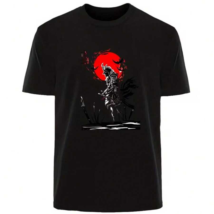 Printed T-Shirt For Men And Women - Black - View 1