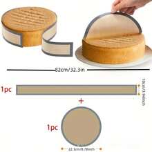 2pcs Non-Stick Flat Bottom Pan With Silicone Baking Mat, Prevents Cake Sticking To Bottom And Sides, Easy To Clean, Suitable For Cheesecake Pan - Multicolor - View 6
