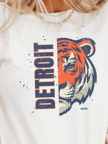 Camisetas Casuales Unisex Premium Lindas, Camiseta Detroit Tiger, Béisbol de Detroit, Regalo Detroit Tiger, Camiseta de Béisbol de Detroit, Camiseta Vintage de Detroit, Camiseta para el Día del Partido, Camiseta Deportiva de Algodón de 220g - Mujer - Libertad de Movimiento - Adecuada para Todas las Personas, ya sean Mujeres o Hombres - Tela Duradera de Alta Calidad Adecuada para Todas las Temporadas, Suave al Tacto pero Diseñada para Durar - Camisetas Transpirables para Mujer. En atuendo de otoño. S para Mujeres. En VaC. Ation Outfit. S WoM. En la tienda de disfraces de Halloween - Blanco - Ver 6