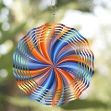 1件3D金属动态风车，户外花园艺术装饰，动物主题，动态漩涡悬挂雕塑，后院露台阳光捕捉器，风车装饰（不含吊坠），随机款式 - A - 查看 11