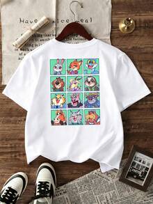 [Authorized] Zootopia 2026 Print Disney Boy's Summer Round Neck Casual T-Shirt, Slightly Stretchy Fabric, Suitable For Birthday Gifts, Perfect For Daily Activities, Sports, And Travel, Summer T-Shirts For Boys - trắng - Xem 3