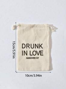 5/10/20 Pcs Black Letter Printed Jute Drawstring Bags, Linen Jewelry Gift Pouches, Reusable Gift Bags For Wedding Favors, Christmas, DIY Crafts, Baby Party, Baby Shower & More Occasions - Multicolor - View 5
