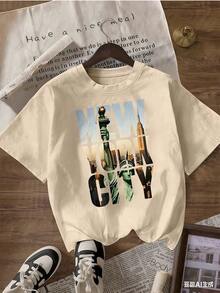 Short-Sleeve T-Shirt With American Tourist And Urban Style, Fashionable Short-Sleeve T-Shirt For Spring And Summer 2026, Made In Mexico, 180 Grams. Cartoon Print, Couple Design, Suitable For Indoor Or Outdoor Wear. Crew Neck, Unisex, Ideal For Office And Leisure. One-Piece Pack. - APR-P631577SLNDXZGY505 - 查看 3