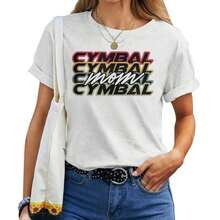 Women's T-Shirt Cymbal Mom Player Retro Vintage Style 70s, 80s, 90s, Short Sleeve T-Shirt - 白色 - 查看 1