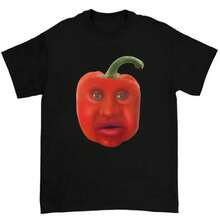 Men's Cotton T-Shirts, 2026 World Cup Album, 100% Cotton Mane Red Pepper Meme T-Shirt, Funny Face Design T-Shirt With Bold Cartoon Humor Style, Golf Gift T-Shirt For Men And Women. - 黑色 - 查看 1