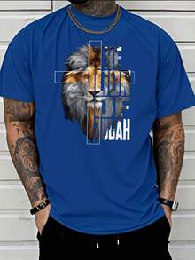 Short Sleeve Crew Neck T-Shirt| Digital Print With Special Lion Of Judah Design, High Quality At An Affordable Price, Soft To The Touch, Quick Dry, Casual Sport Style, Versatile, Breathable, Lightweight, Moisture Wicking. - 白色 - 查看 8