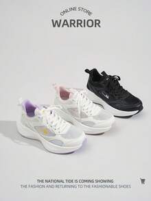 WARRIOR 1双女士系带运动休闲运动鞋，舒适轻便透气，适合户外跑步，时尚百搭，夏季必备 - 白淺粉紅色 - 查看 7