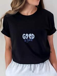 Designed For Modern Women, This Stylish And Comfortable Premium 180g T-Shirt Is Made From A Premium Fabric. The "Really Good" Design Is Dedicated To Family And Friends, Making It The Perfect Gift For Mother's Day And Summer Events. This Soft And Comfortable T-Shirt Is Suitable For Casual Everyday Wear And Team-Building Activities. Made With Premium Soft And Breathable Fabric, It's Designed For All-Day Comfort And Versatile Everyday Wear, Perfect For Casual Outings. - 黑色 - 查看 1