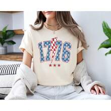 1776 T-Shirt, 1776 America 4th Of July T-Shirt, 4th Of July T-Shirt, 4th Of July Sweatshirt, Fourth Of July T-Shirt, America T-Shirt, America T-Shirt, Women's Blouses > Women's Blouses - 杏色 - 查看 1