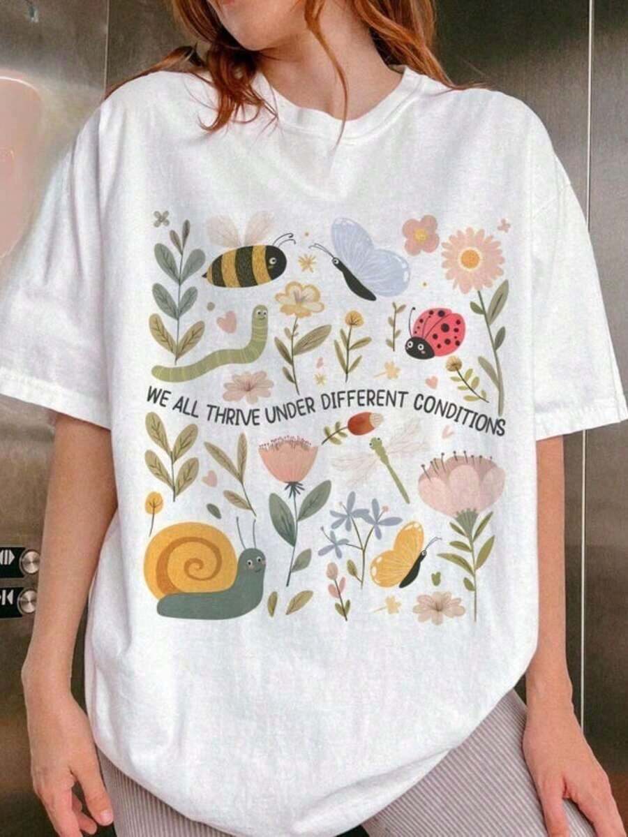100% Cotton Neurodiversity T-Shirt, Special Education Teacher T-Shirt, Neurodiversity T-Shirt As A Gift For BCBA, Mental Health Gift For SPED Teachers - 白色 - 查看 1