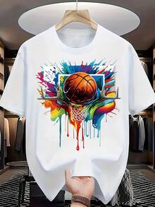 Men's T-Shirt With Elegant Print - 白色 - 查看 6