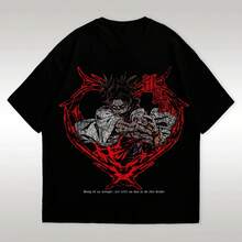 2026 Japanese Anime T-Shirt, New, 3D Printed, Breathable, Fashionable, Ideal For Men, Women, And Children. Made From Thick 220g Cotton, It's Unisex, With A Soft Texture And Pleasant Feel, Comfortable And Gentle On The Skin. Its Classic And Simple Style Never Goes Out Of Fashion, Perfect For Everyday Wear, Sports Activities, Travel, Vacations, And Any Casual Occasion. - 黑色 - 查看 1