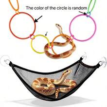 Circular Snake Climbing Net | Corn Snake Playground Addition, Includes Hanging Swing, Sunshade, Lizard Hammock - Breathable Mesh Fabric, Removable, Suitable For Large And Small Lizards And Snakes - View 7