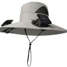 SOMBRERO CON VENTILADOR RECARGABLE SOLAR O LUZ DIRECTA PARA HOMBRES Y MUJERES PROTECCIÓN SOLAR COLOR ALEATORIO - Multicolor - Ver 6