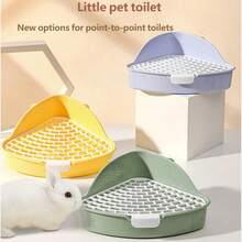 1pc Triangular Pet Litter Training Tray - Designed For Small Animals (Rabbits, Guinea Pigs, Hamsters); Features Splash-Proof Edges, Detachable For Easy Cleaning, And Space-Saving. Pet Cleaning Supplies - A - View 12