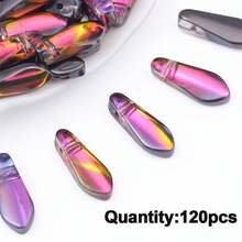 Khoảng 240 hạt cườm hình giọt nước, lỗ ngang, hiệu ứng cánh hoa 3D, mặt dây chuyền đính cườm thủ công tự làm, hạt rời. - Giọt nước dài - Xem 20