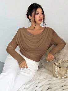 Blusa sexy de manga larga con cuello en V profundo y malla transparente ajustada para mujer de talla grande, adecuada para el Día de San Valentín, conciertos, actuaciones, citas, cenas formales, bailes de graduación, bodas, estilo sexy y elegante, para ir al trabajo, de vuelta a la escuela, vacaciones, playa, romántica, estilo sirena, fiestas de cumpleaños - Amarillo - Ver 11