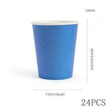 9oz Disposable Party Paper Cups, Multicolor Beverage Cups For Water, Juice, Coffee Or Tea, Ideal For Wedding, Party, Picnic, BBQ, Travel And Events - Royal Blue - View 7