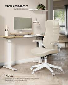 Ergonomic Office Chair Mesh Swivel Desk Chair With Lumbar Support Rocking Function FlipUp Armrests For Home Office Bedroom Black - Cappuccino Beige - View 2