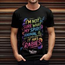Funny Spirit Animal-Shirt: Sarcastic Rabies Quote Tee - Black - View 5