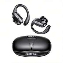Auriculares inalámbricos Bluetooth Lenovo XT80, estilo gancho para la oreja, auriculares deportivos con excelente calidad de sonido, larga duración de la batería, comodidad y función de cancelación de ruido - Negro - Ver 1