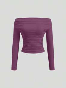 Conjunto de 3 piezas para mujer: Blusa de manga larga hombros descubiertos, blusas cortas entalladas, cómodas y amigables con la piel, versátil y estilizador - Multicolor 9 - Ver 5