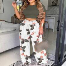 Women Two-Piece Outfits - Grey Print - View 2