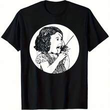 Vintage Bug Licker Punk Graphic T-Shirt, Unisex Loose Fit 100% Retro Cockroach Design T-Shirt For Girls With Insect Eating - 款式 - 查看 1