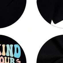 Short-Sleeve Cotton T-Shirt With The Letter Print "Mental Health Matters, Be Kind To Your Mind," Inspirational Graphic Tee, Loose-Fitting, Crew Neck, Colorful, Cute, Everyday Wear, Soft Fabric, Relaxed Style, From Tiktokshopspringglowup. VDAM - 白色 - 查看 6