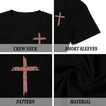 Camiseta de Hombre "Fe Cristiana Sobre el Miedo" con Cruz, Dios y Jesús, Estilo Lavado Ácido, Versículo Bíblico Vintage, Manga Corta LEAY - Blanco - Ver 6