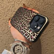 Y2K Millennium-Stil braune Leoparden Handyhülle passend für iPhone11 Pro/16/16 pro/12 Pro Max/15 Plus/11/12 Pro/11 Pro Max/14 Pro/16 Pro Max/17 Pro Max/14 Pro Max,  13/ 14 Ultra/ Galaxy S22 5G, Y2K MillenniumStil Leoparden Y2K braune Leoparden RetroLeoparden individuelle Stimmung. - Transparent Schwarz - Übersicht 3