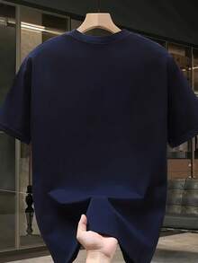 Nueva camiseta de manga corta para mujer de 180 g,% algodón - Camiseta casual versátil con estampado de verano para hombre - Camiseta con estampado de verano para parejas - Unisex - Regalo para vacaciones - Azul marino - Ver 2