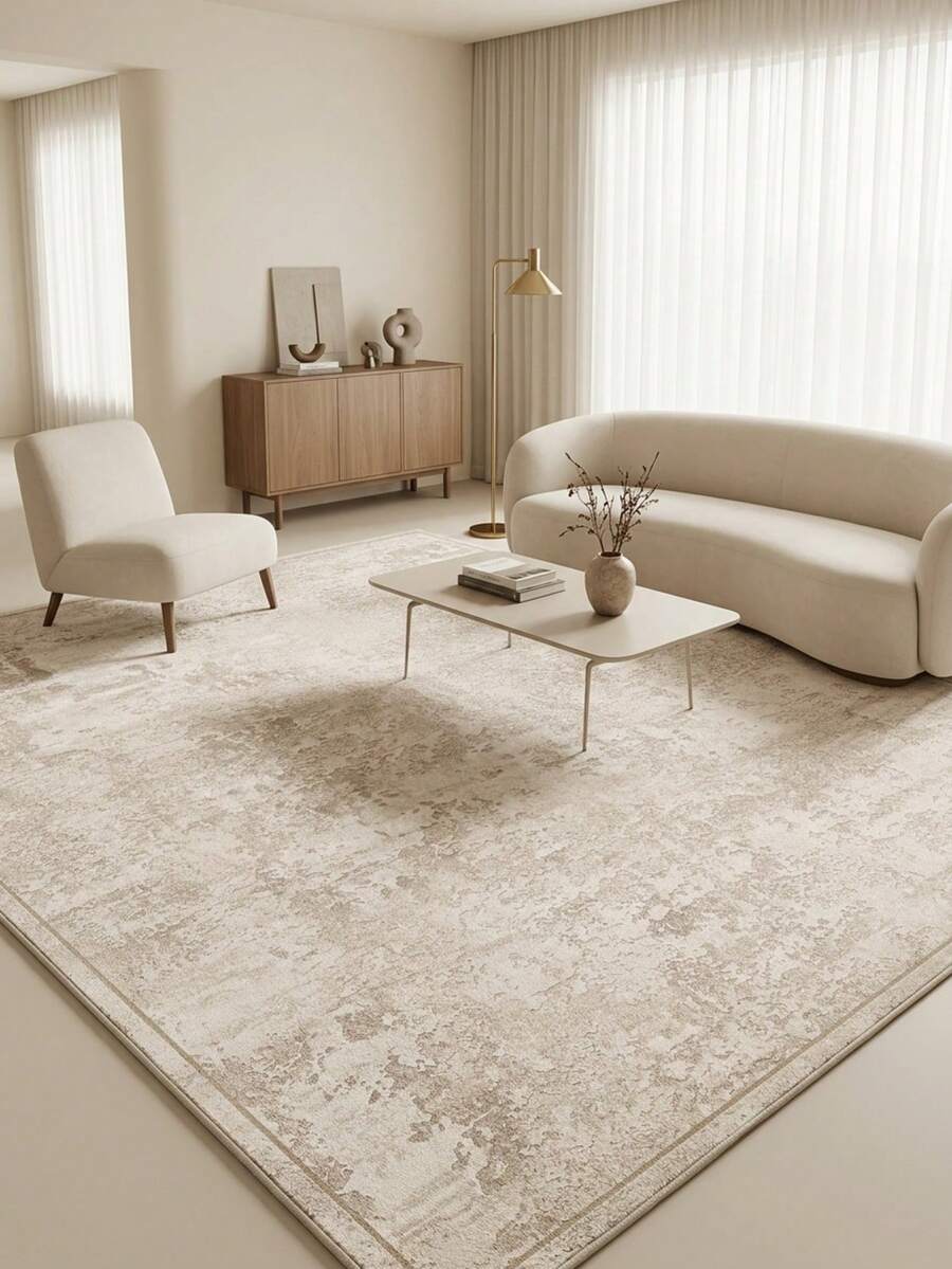 1pc Modern Minimalist Light-Colored Bohemian Area Rug, European And American Machine Washable Soft Rug, Rectangular, Short Pile, Machine Made, Suitable For Living Room, Bedroom, Office, Game Room, Study, Indoor/Outdoor Entrance, Home Decor, Christmas, Halloween, Thanksgiving Theme - Multicolor - View 1