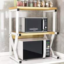 V2/3 Tier Microwave Oven Rack Stand Storage Holder Kitchen Corner Shelf Black - View 15