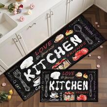 1pc Kitchen Pattern Printed Faux Wool TPR Bottom Doormat, Bathroom Mat, Kitchen Mat, Laundry Room Mat, Holiday Atmosphere Decor, Home Decor, Party Decor, Wedding Decor, Dining Decor - Multicolor - View 9