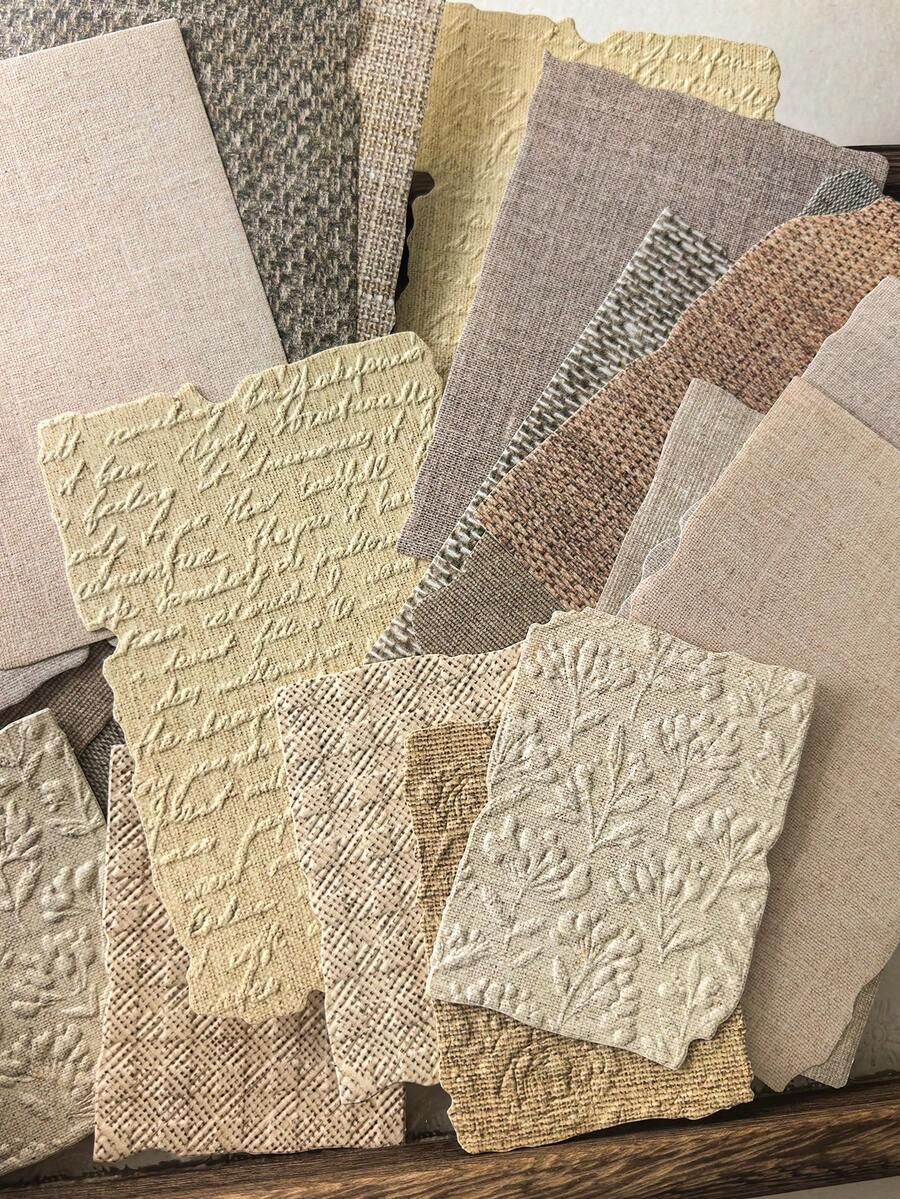 1 Pack Of 28 Sheets Writable Decorative Scrapbooking Paper, Vintage Burlap Texture Special Paper - BQ1032 - View 1