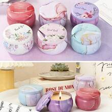 52pcs 2.5oz Round Marble Pattern Candle Jars With Wicks, Empty Jars Suitable For Candle Making, Home Decor And Housewarming Gifts - 52pcs/8sets - View 7