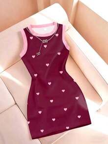 Vestido camiseta ajustado de mujer con cuello redondo y estampado de rayas, nueva llegada primavera/verano - Multicolor 3 - Ver 4