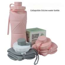 Silicone Folding Water Cup, Portable Cup, Outdoor Sports Travel Water Bottle, Telescopic Cup, Handy Cup, Folding Water Bottle - 粉色 - 查看 6