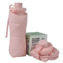 Silicone Folding Water Cup, Portable Cup, Outdoor Sports Travel Water Bottle, Telescopic Cup, Handy Cup, Folding Water Bottle - 粉色 - 查看 1